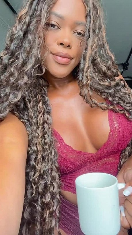 Sweet curly-haired hispanic Luana teases with her curvaceous body in a solo - Image 12 of 20  in Model category   featuring Latina Luana 