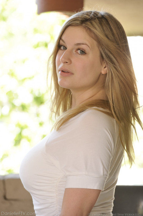 Pretty gigantic breasted yellow-haired Danielle exposes huge breasts & spreads snatch in public - #1111239