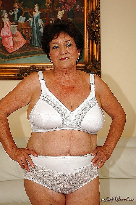 Fatty old lady in undergarment gets naked to show her wet twat - Image 2 of 16  in Pussy category   featuring Yulianna