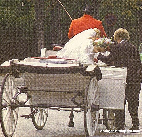 Ravishing bride & her man have hardcore sex in a sizzling vintage scene