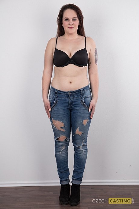 Chubby girl girl girl Michaela stands fully clothed before getting behind undressed - Image 5 of 20  in Close Up category   featuring Michaela 