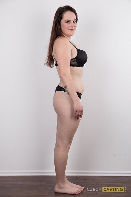 Chubby girl girl girl Michaela stands fully clothed before getting behind undressed - Image 9 of 20  in Close Up category   featuring Michaela 