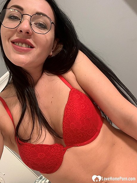 Pretty amateur young posing in her undergarment and behind undressed in the mirror - Image 18 of 20  in Teen category  