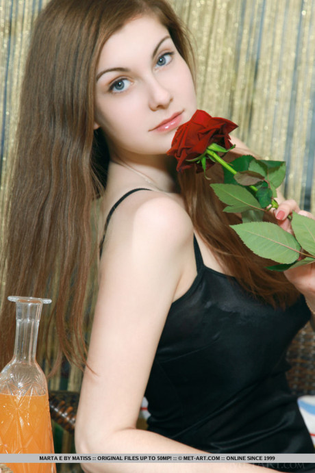 Glamourous Euro teenie Marta E revealing full all natural teen breasts - #146752