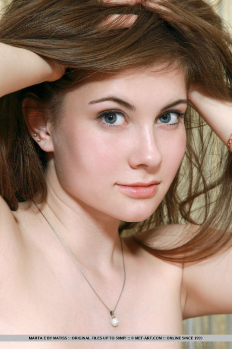 Glamourous Euro teenie Marta E revealing full all natural teen breasts - #146768