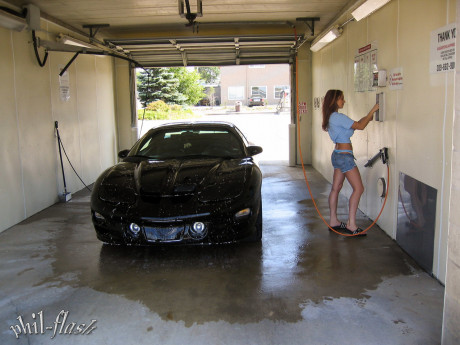 Amateur solo lady gf girl Nikki Sims washers her vehicle in cutoff shorts - #241198