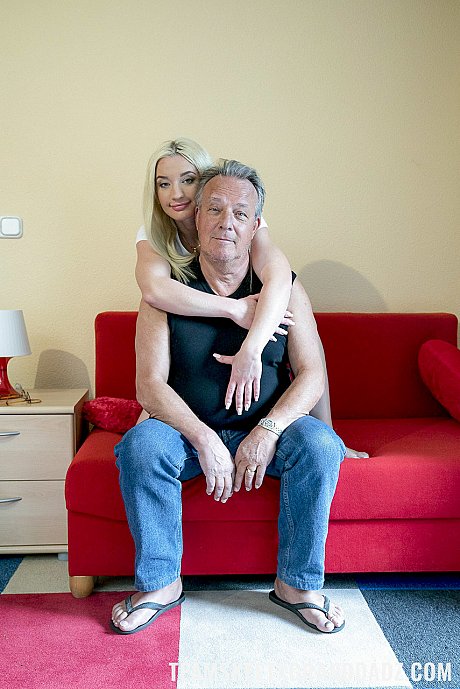 Attractive teenie pornstar Angela Vidal shows her breasts and sits on an mature dude dick - Image 2 of 21  in Pussy category   featuring Harry, Angela Vidal 