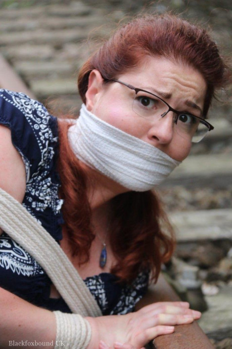 Fully clothed ginger is left gagged and bound on railway tracks - #318958