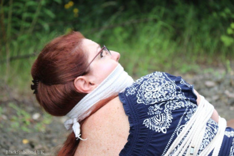 Fully clothed ginger is left gagged and bound on railway tracks - #318961