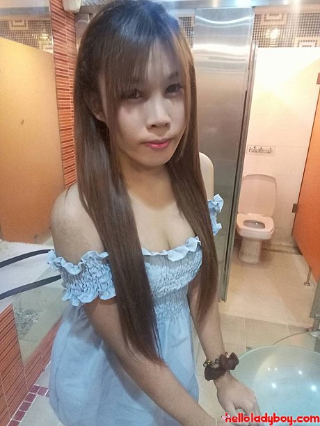 Small oriental transexual teases with her cleavage in her compilation - Image 12 of 16  in Ladyboy category  