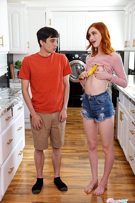 Redheaded vixen Scarlet Skies screws her young young stepbrother on the sofa - Image 2 of 20  in Teen category   featuring Ricky Spanish, Scarlet Skies 