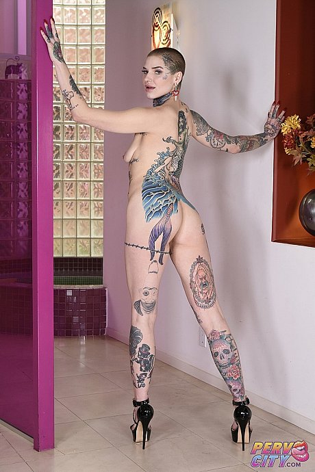 Short haired inked babe Titi Ramone poses nude before getting fucks anally - Image 5 of 21  in Hardcore category   featuring Milan Ponjevic, Titi Ramone 