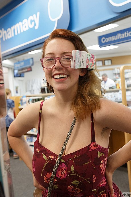 Sleazy amateur girlfriend Kelsey Berneray flashes her monster titties at the store - Image 2 of 11  in Outdoor category   featuring Kelsey Berneray 