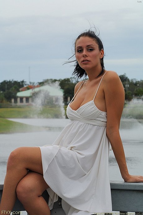 Glamour babe Kate does upskirting and flashes her charming camel toe in public - Image 1 of 20  in Outdoor category   featuring Kate 