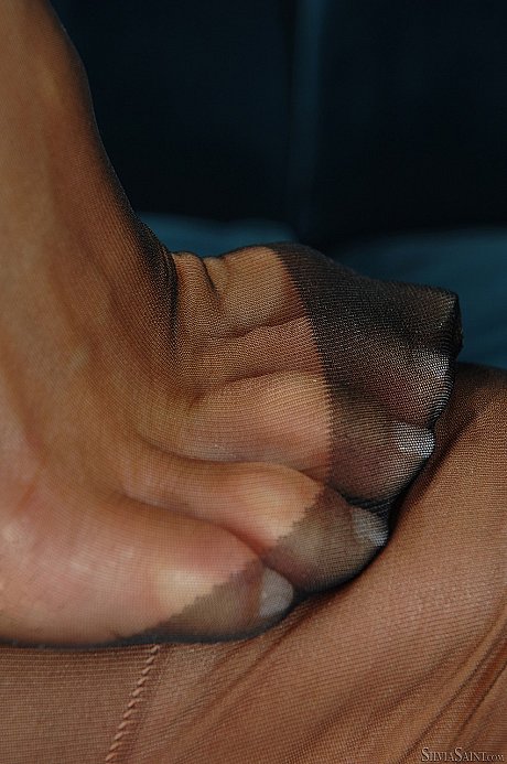 Stunning pornstar Silvia Saint spreads pretty ass & gives her dildo a footjob - Image 2 of 19  in Pussy category   featuring Silvia Saint 