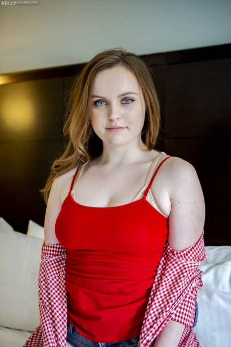 Fine brunette teenie River Fox disrobes to show her gigantic natural boobies - #405879