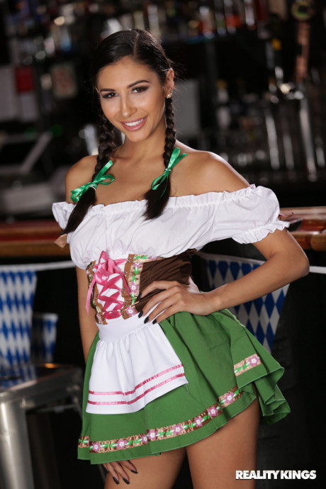Hot Oktoberfest waitresses Abella Danger and Gianna Dior share a dong - #1334282