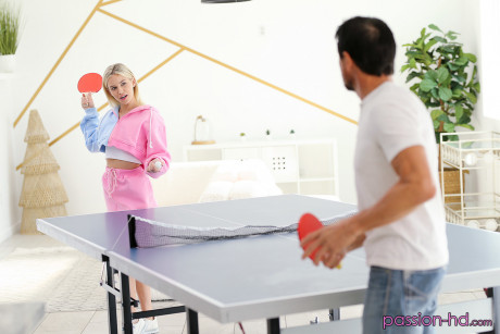 Thin young Anya Olsen has slutty hardcore sex with her table tennis coach #44006