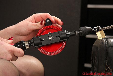 Dark haired lady has her way with a male slave's dick and balls - Image 4 of 16  in Bondage category   featuring Nyxon 