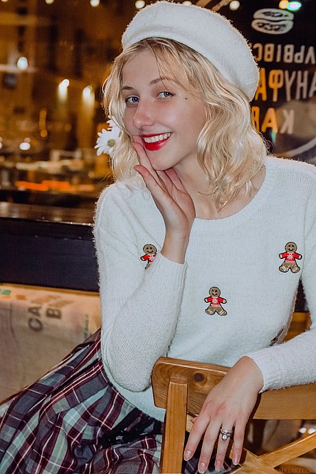 Attractive teen Jessika pinches her hard nipples and exposes her wide snatch - Image 1 of 21  in Close Up category   featuring Jessika 