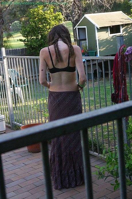 Horny brunette amateur Elyse getting dressed after masturbating - Image 10 of 16  in Outdoor category   featuring Elyse 