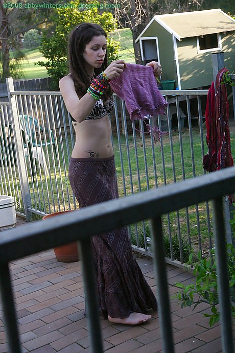 Horny brunette amateur Elyse getting dressed after masturbating - Image 11 of 16  in Outdoor category   featuring Elyse 