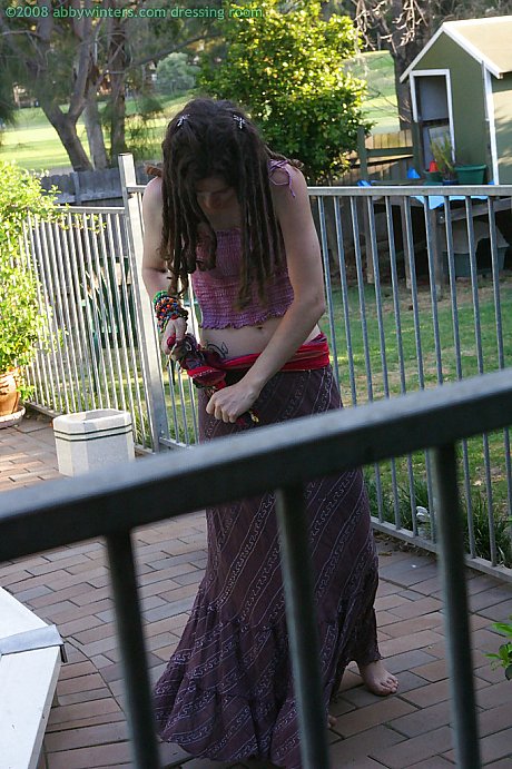 Horny brunette amateur Elyse getting dressed after masturbating - Image 16 of 16  in Outdoor category   featuring Elyse 