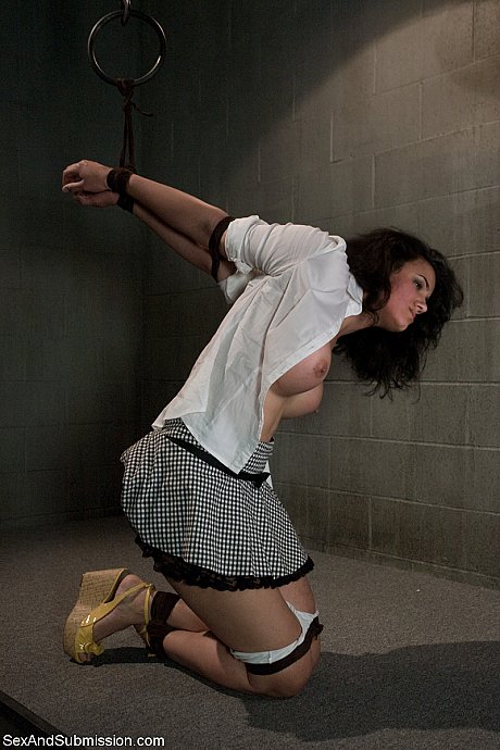 Bound redheaded nerd Penny Barber gets her behind slapped & her face plowed - Image 15 of 20  in Bondage category   featuring Penny Barber, Derrick Pierce 