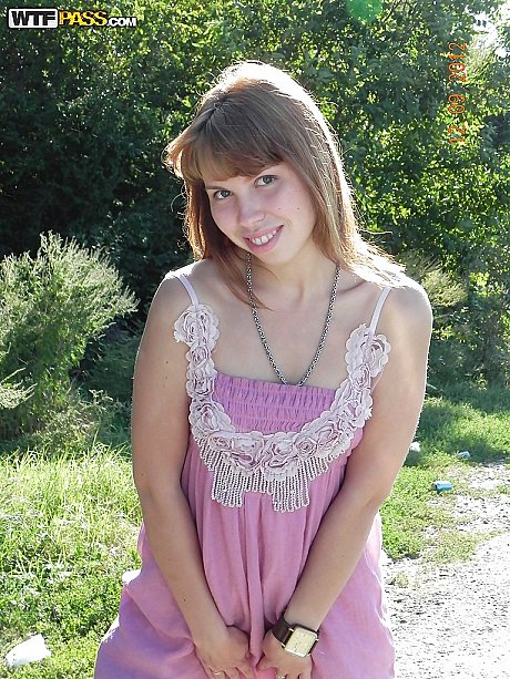 Brunette whore babe is undressing her titties and cunt outdoor - Image 1 of 16  in Pussy category   featuring Iva Zan 
