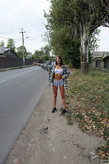 Gorgeous amateur Olya Derkach shows her hot legs & her perfect butt outdoors - Image 1 of 12  in Outdoor category   featuring Olya Derkach 