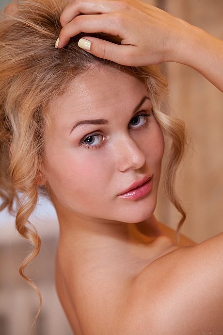 Shapely teen Caroline Abel strips her silky pajamas and shows her large boobies - Image 19 of 20  in Model category   featuring Caroline Abel 