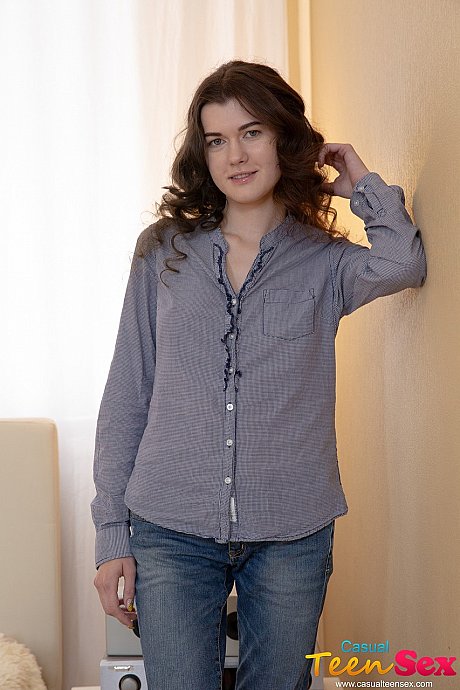 Brunette babe in glasses Ariana Shaine swallows a knob before getting boned - Image 3 of 20  in Teen category   featuring Ariana Shaine, Ronny 