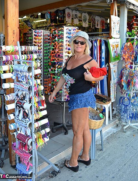 Hugely busty cougar whore Chrissy swims and lounges at the beach stark nude - Image 11 of 19  in Outdoor category   featuring Nude Chrissy 