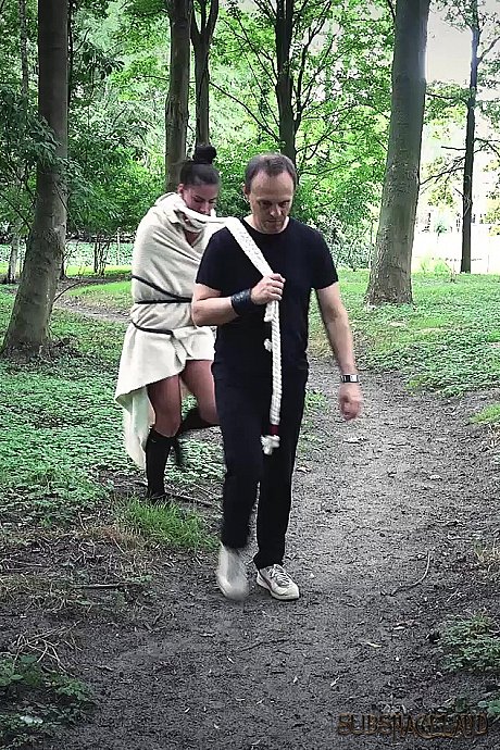 Fresh teenie brunette slave is disciplined and plowed in the forest by her Master - Image 12 of 16  in Outdoor category   featuring Athina 