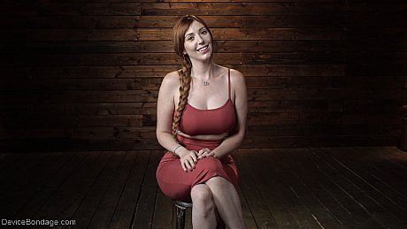 Voluptuous redheaded MILF Lauren Phillips gets tied up and toyed on a table - Image 19 of 20  in Dildo category   featuring Lauren Phillips 