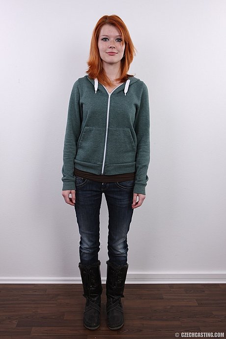 Natural redhead stands fully clothed before getting totally naked - Image 2 of 21  in Close Up category   featuring Mia Sollis 