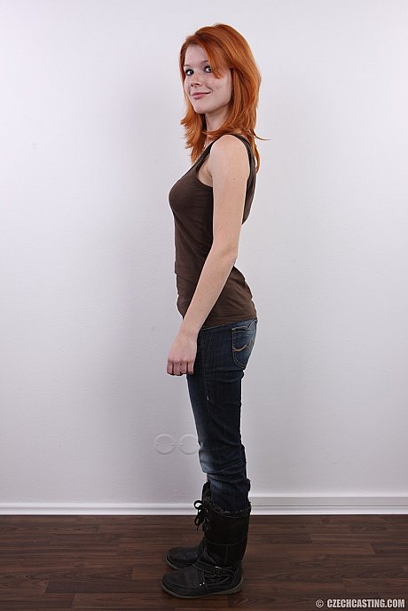 Natural redhead stands fully clothed before getting totally naked - Image 4 of 21  in Close Up category   featuring Mia Sollis 