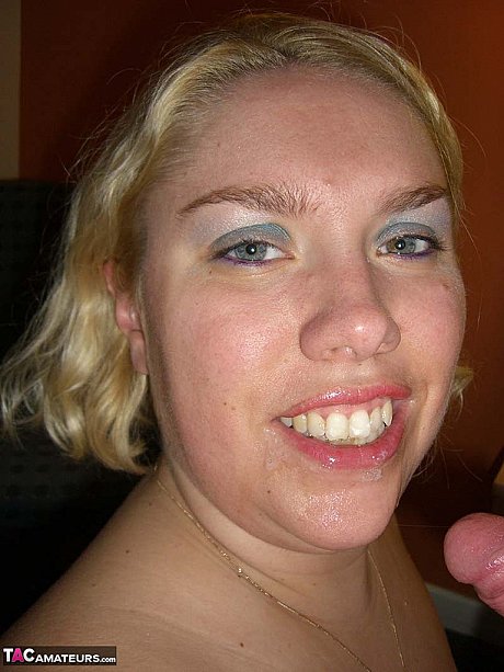 Cougar blondy Barby swallows off a dong after getting undressed in a hotel room - Image 16 of 16  in Amateur category   featuring Barby 