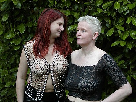 Cougar lesbian Tiffany Pearl and her fresh teen redheaded man model in a backyard - Image 3 of 16  in Ass category   featuring Tiffany Pearl 