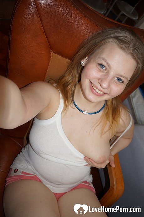 All-natural babe poses bare-breasted in undergarment & nylons in her selfie compilation - Image 2 of 11  in Amateur category   featuring Li Moon 