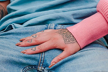 Hot tattooed MILF Arabelle Raphael shows her huge boobies & butt before oral sex - Image 12 of 21  in MILF category   featuring Arabelle Raphael 