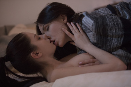 Euro lesbians Rebecca Volpetti & Sasha Rose spend a romantic evening fucking - #388294