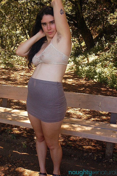 Geeky amateur young Lucy Haze strips at the park and shows her hairy body - Image 7 of 20  in Teen category   featuring LucyHaze 