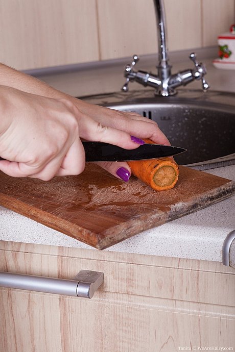 Furry sweety Tanita drops denim shorts & toys her silky snatch with a carrot - Image 2 of 17  in Pussy category   featuring Tanita 