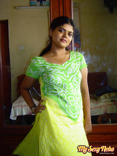 Neha in green and yellow Indian shalwar suit - #364428
