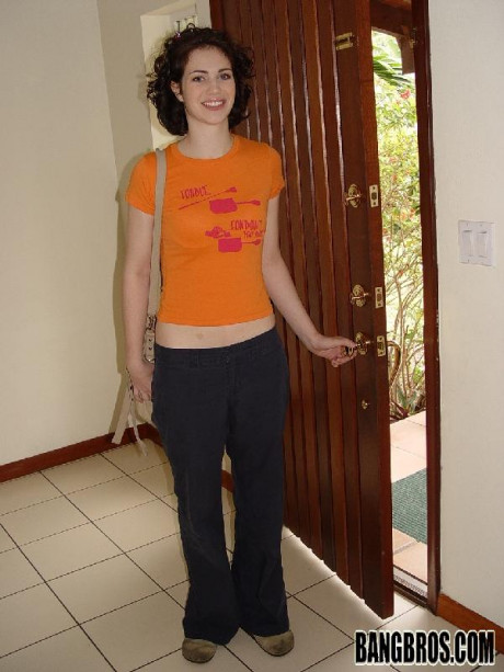 Smiley American Faith showing off her bubble butt in panties on the porch - #1314489