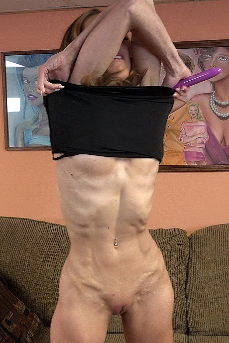 Horny MILF Alexis James toys her shaved snatch with a dildo on the couch - Image 10 of 20  in Dildo category   featuring Alexis James 