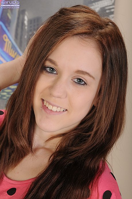 Brunette amateur young Trinity undressing her panties to show that twat - Image 1 of 16  in Babe category   featuring Trinity Rae 