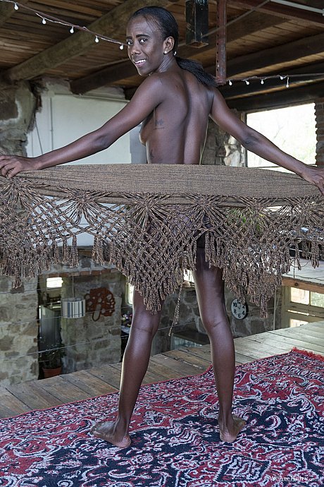 Skinny ebony babe Luz M flaunts her small boobies during a charming striptease - Image 13 of 20  in Babe category   featuring Luz M 