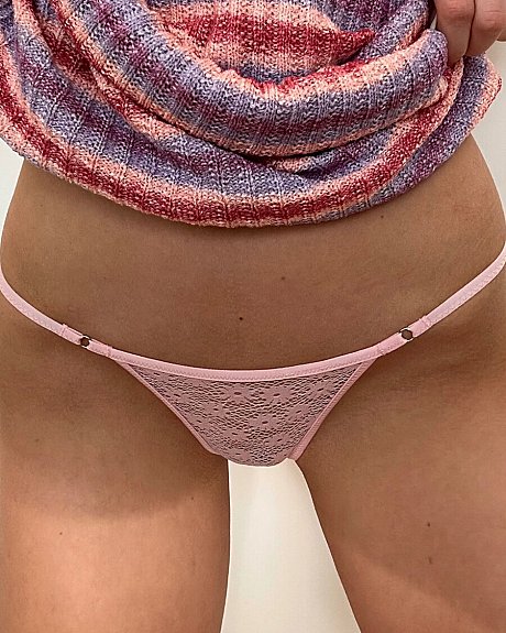 Thin babe shows off her large melons & her hot butt in cute lingerie - Image 3 of 12  in Model category  